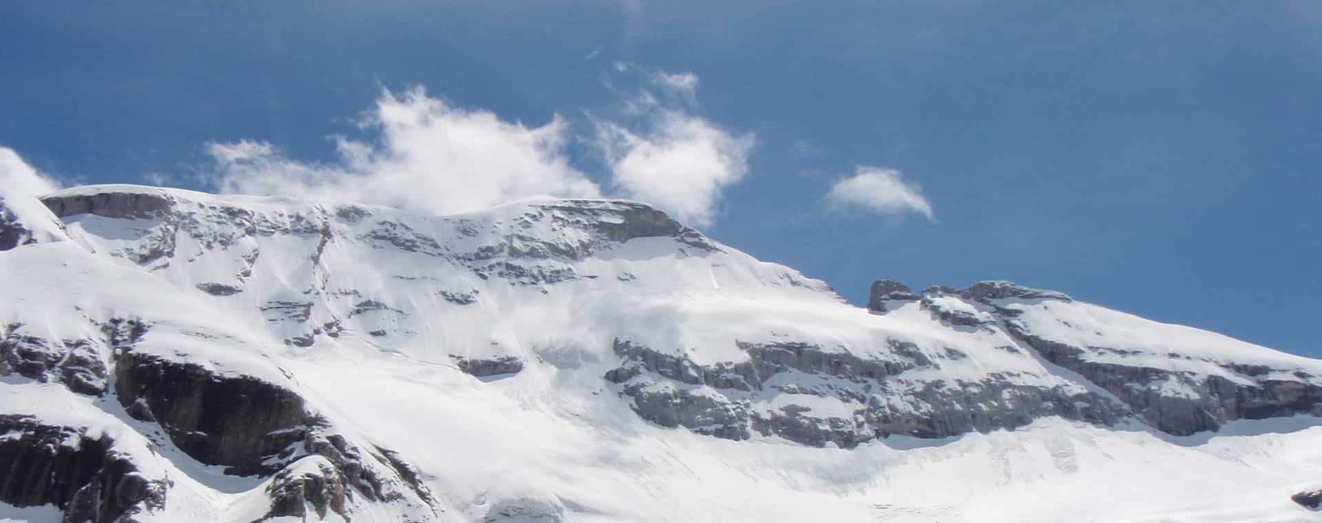 La cara nevada del Monte Perdido, el macizo calcáreo más alto de Europa